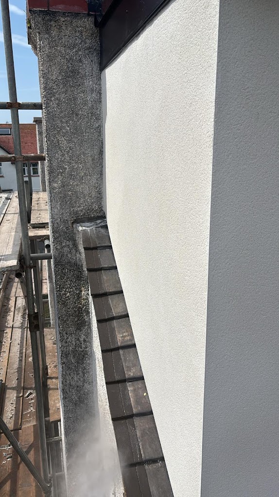 Rendering On The Side Of A Building Completed By AC Plastering & Rendering