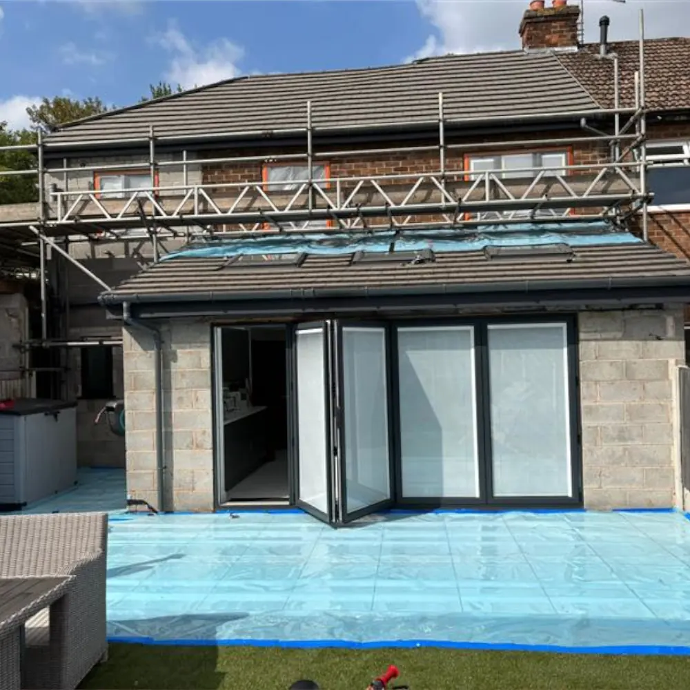 Scaffolding outside a house in Merseyside