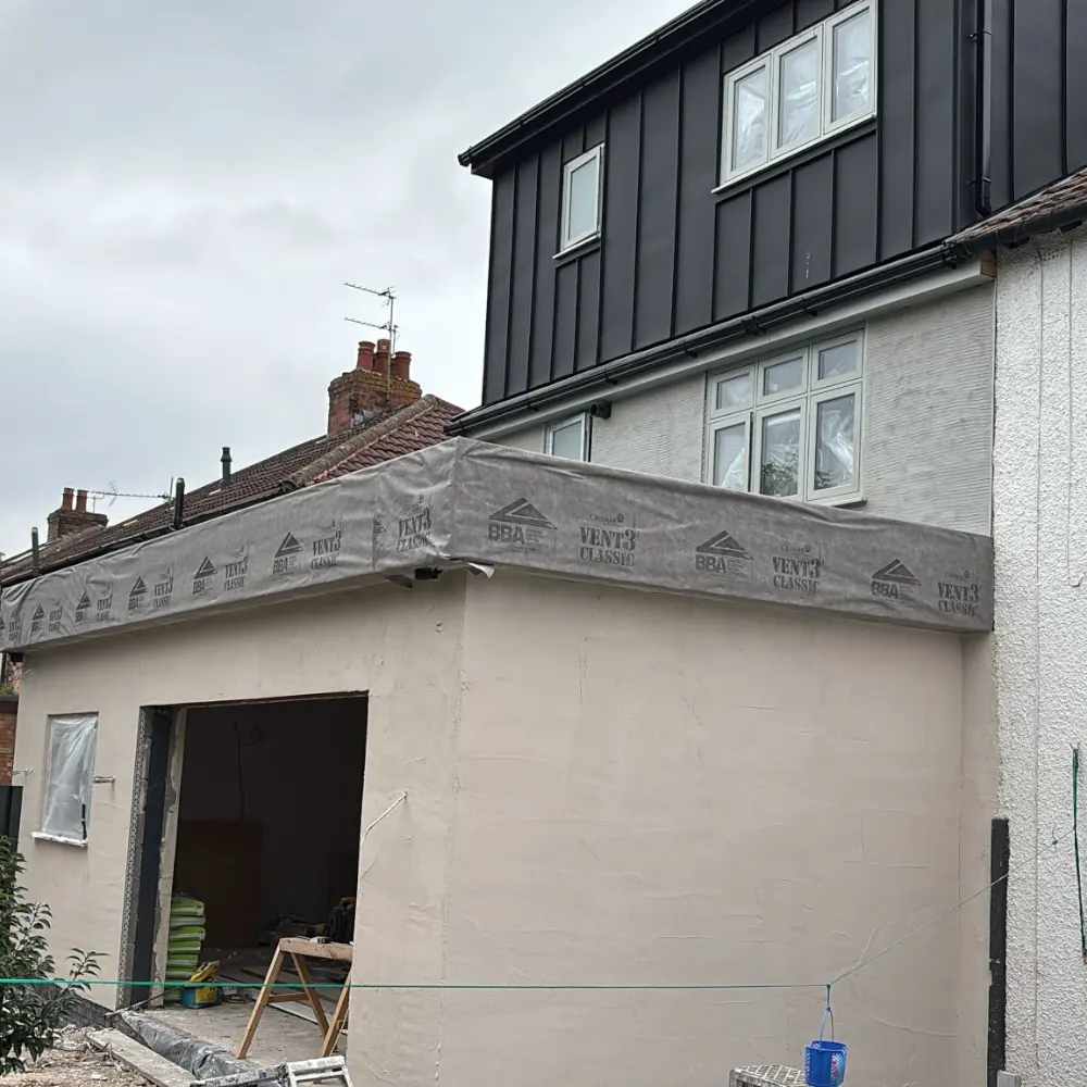 Modern light grey K-Rend exterior transformation on a semi-detached home